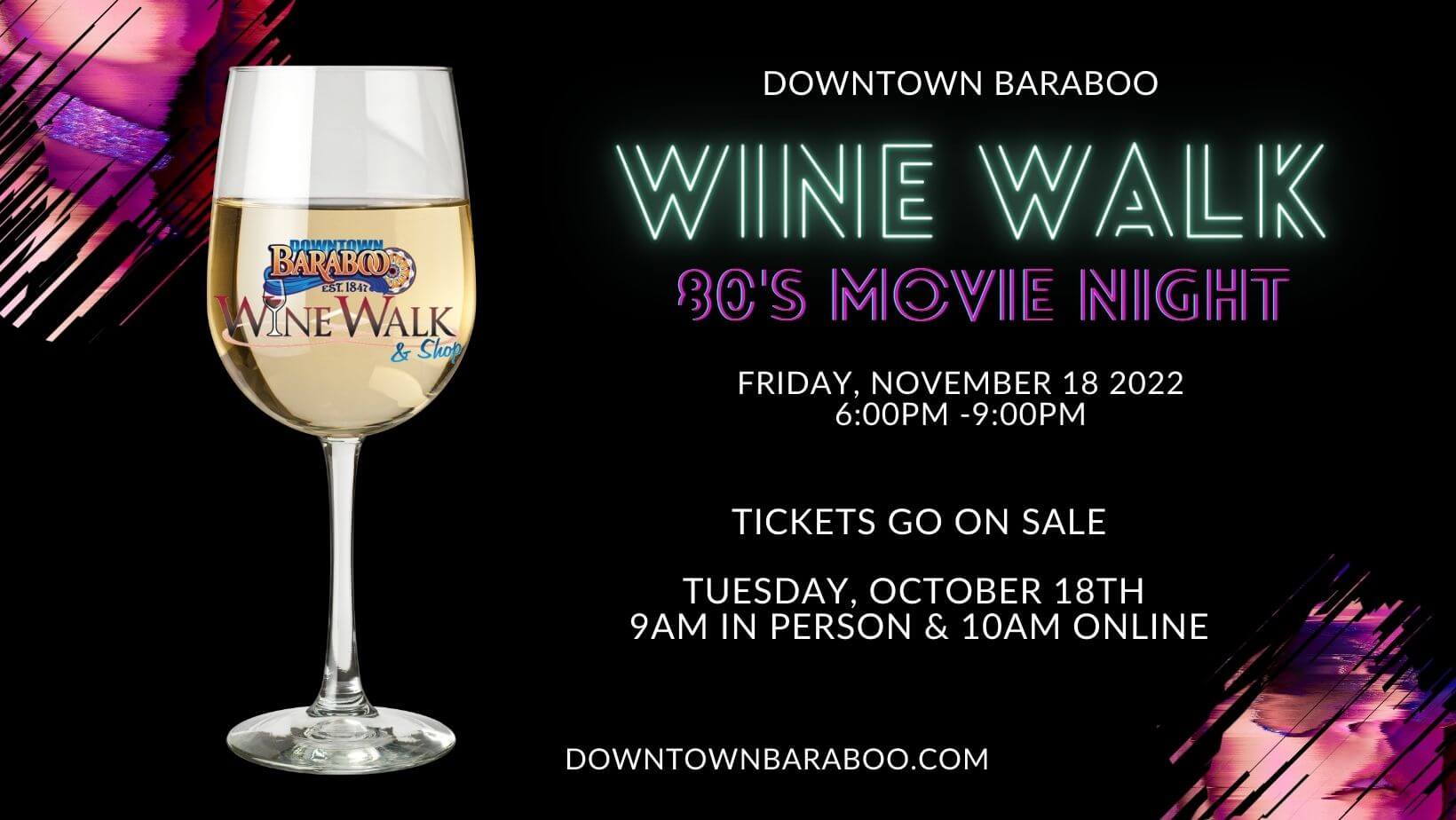 wine walk Downtown Baraboo