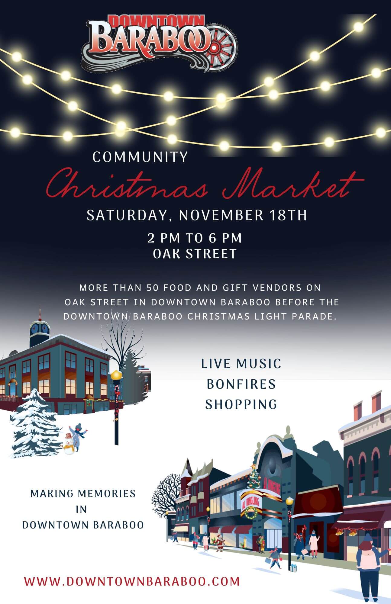 Community Christmas Market Downtown Baraboo