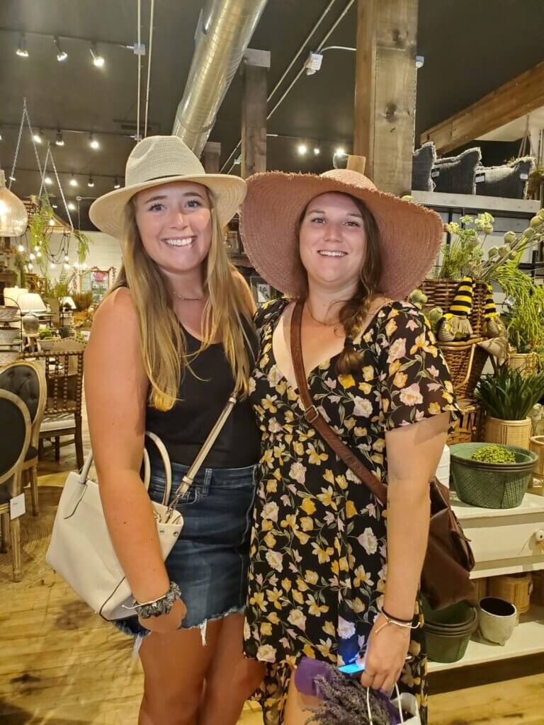 Two women shopping in downtown baraboo