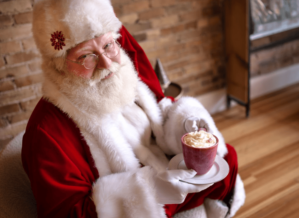 Santa with Hot Chocolate for Sip the Square